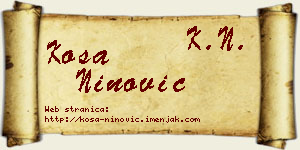 Kosa Ninović vizit kartica